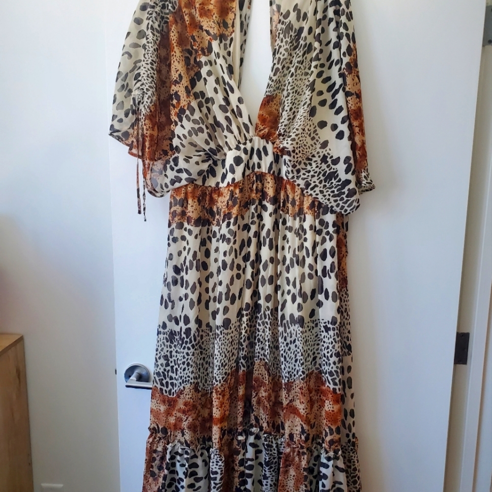 Animal print maxi dress